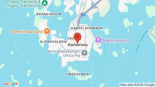 Butikslokaler att hyra i Karlskrona - kort over placeringen