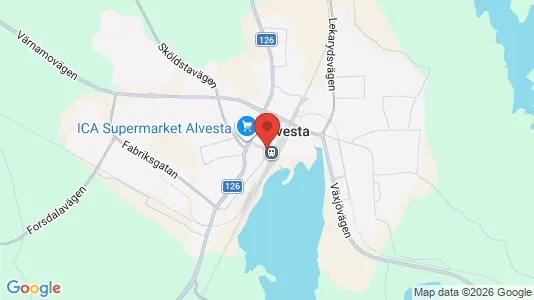 Kontorslokaler att hyra i Alvesta - kort over placeringen
