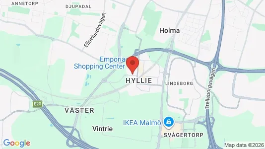 Butikslokaler att hyra i Hyllie - kort over placeringen
