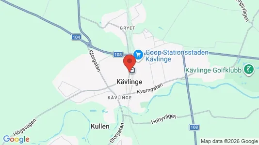 Butikslokaler att hyra i Kävlinge - kort over placeringen