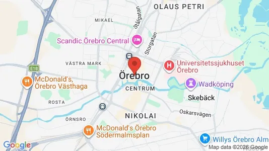 Butikslokaler till försäljning i Örebro - kort over placeringen