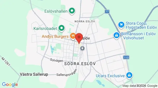 Butikslokaler att hyra i Eslöv - Bild från Google Street View