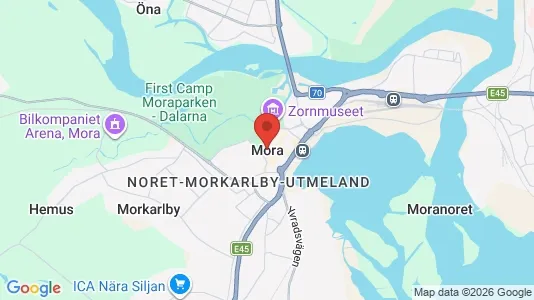 Kontorslokaler att hyra i Mora - kort over placeringen