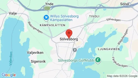 Butikslokaler att hyra i Sölvesborg - kort over placeringen