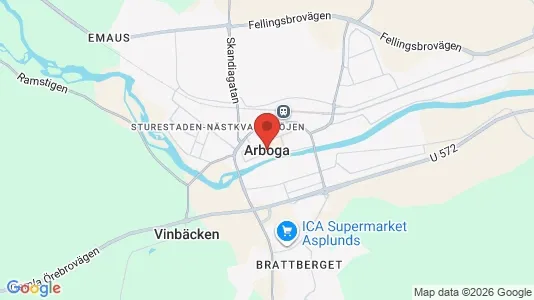 Butikslokaler att hyra i Arboga - kort over placeringen