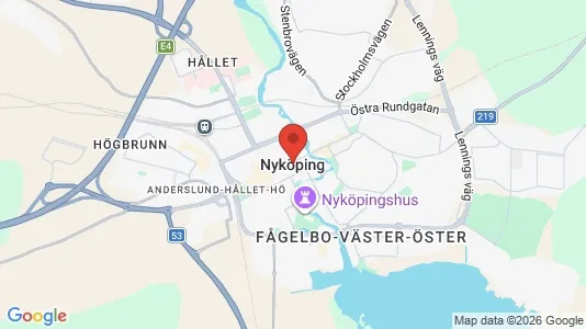 Butikslokaler att hyra i Nyköping - kort over placeringen