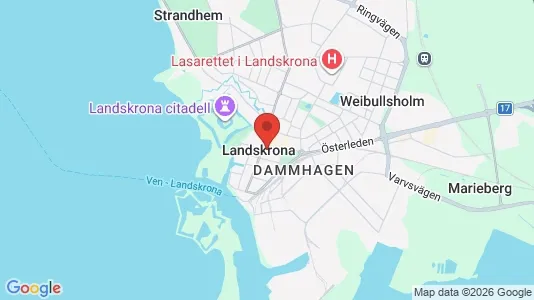 Butikslokaler att hyra i Landskrona - kort over placeringen