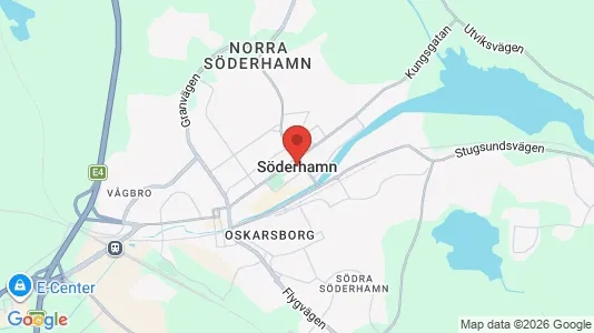 Butikslokaler att hyra i Söderhamn - kort over placeringen