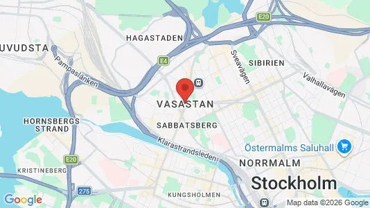 Butikslokaler att hyra i Vasastan - kort over placeringen