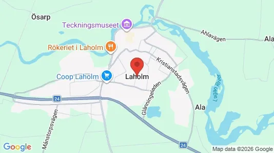 Butikslokaler att hyra i Laholm - kort over placeringen