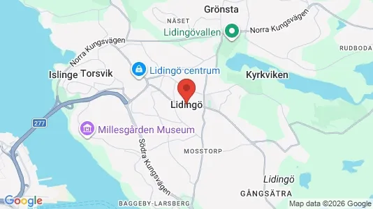 Butikslokaler att hyra i Lidingö - kort over placeringen