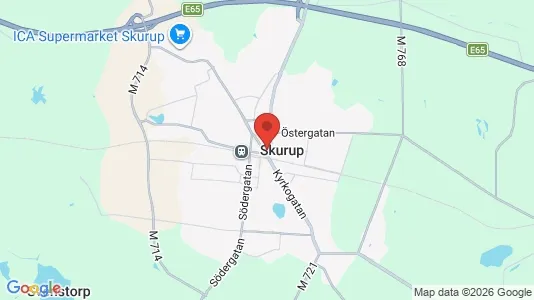 Butikslokaler att hyra i Skurup - kort over placeringen