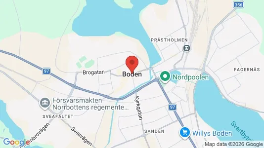 Butikslokaler till försäljning i Boden - kort over placeringen
