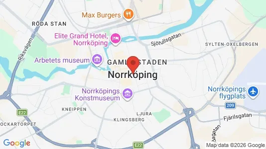 Butikslokaler att hyra i Norrköping - kort over placeringen