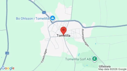 Butikslokaler att hyra i Tomelilla - kort over placeringen