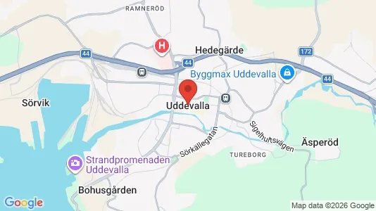 Butikslokaler att hyra i Uddevalla - kort over placeringen