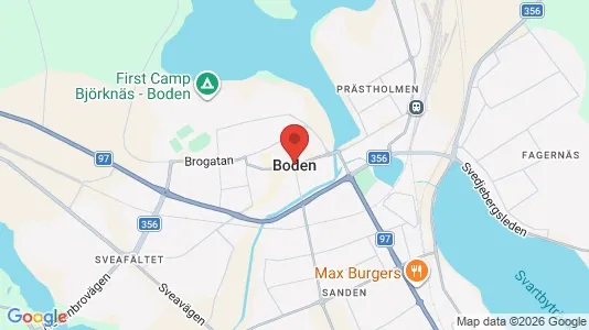 Butikslokaler att hyra i Boden - kort over placeringen