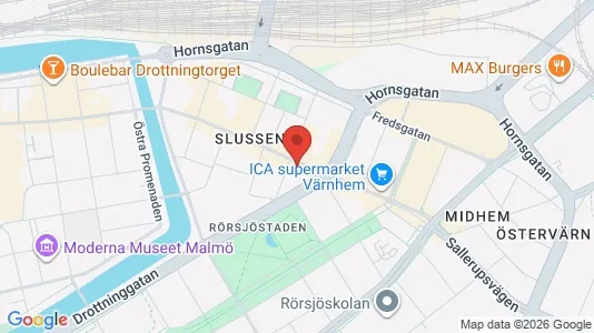 Butikslokaler att hyra i Malmö Centrum - kort over placeringen