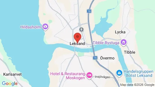 Butikslokaler till försäljning i Leksand - kort over placeringen
