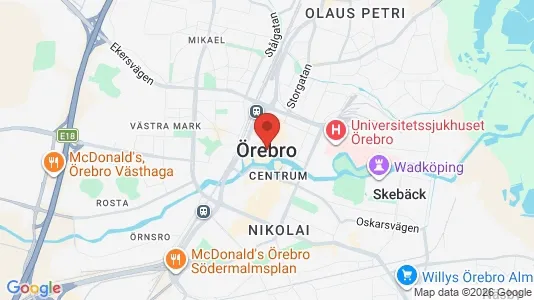 Butikslokaler att hyra i Örebro - kort over placeringen