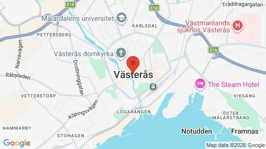 Industrilokaler att hyra i Västerås - kort over placeringen
