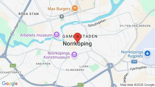 Kontorslokaler att hyra i Norrköping - kort over placeringen