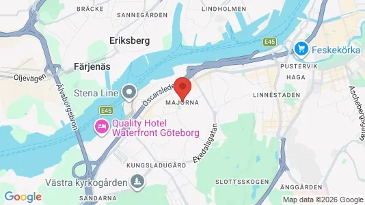 Butikslokaler att hyra i Majorna-Linné - kort over placeringen