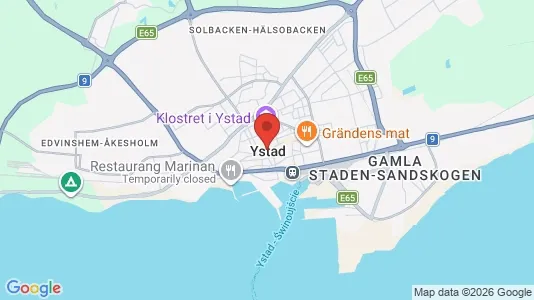 Restauranglokaler att hyra i Ystad - kort over placeringen